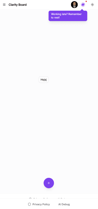 Clarity Board AI — Spatial Task Mapping with AI mobile view
